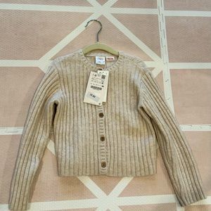Zara girls cardigan beige size 4-5
